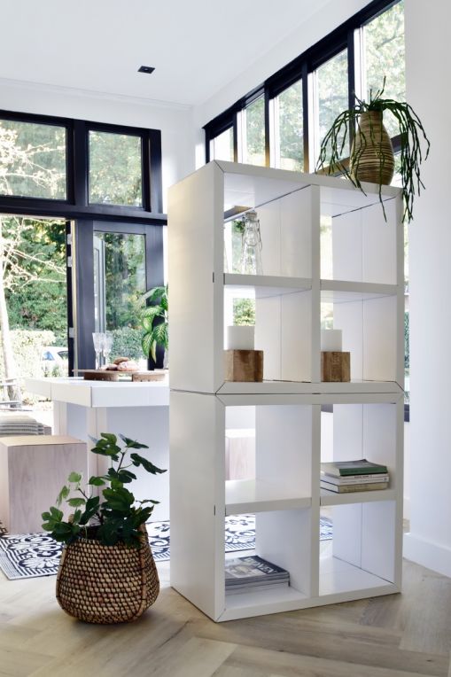 CUBIQZ MODULAIRE VAKKENKAST VAN KARTON MET 8 VAKKEN, COLLECTIE LUUCK