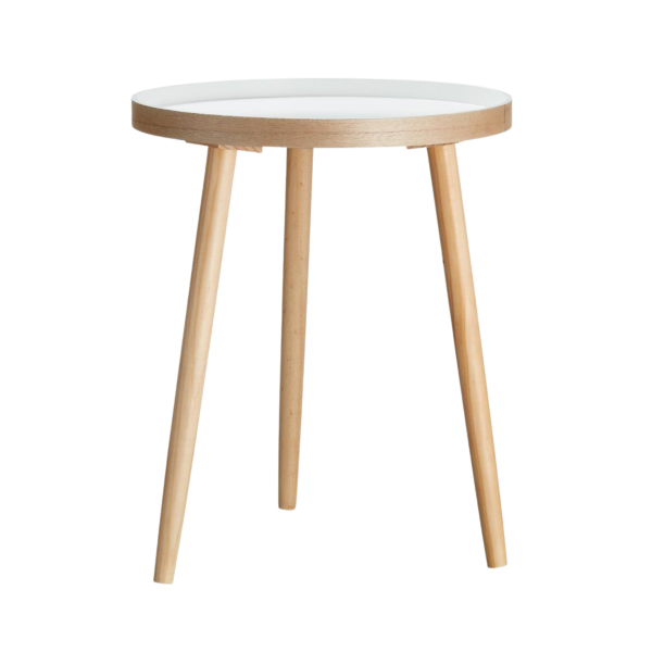 HOUTEN BIJZETTAFEL (MDF-niet karton) HOUT - WIT