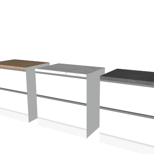 ONDERKAST 90 CM WIT | verwisselbaar werkblad | tweezijdige fronten, achterkant grijs