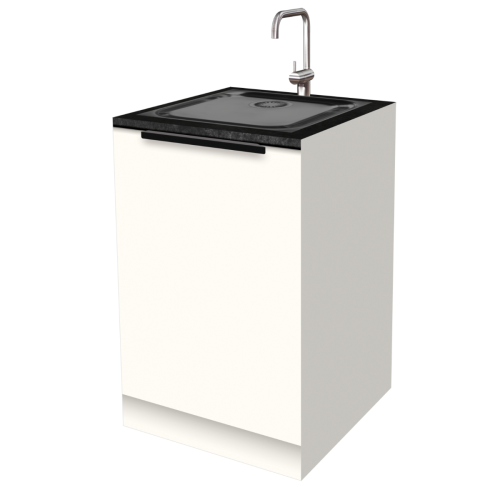 ONDERKAST 60 CM | Kartonnen Keuken BASE – met échte kraan & spoelbakprint