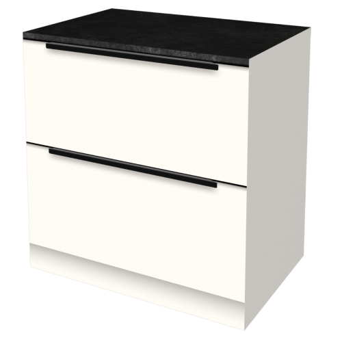 ONDERKAST 90 CM | Kartonnen Keuken BASE - met greep & zwart natuursteen werkblad