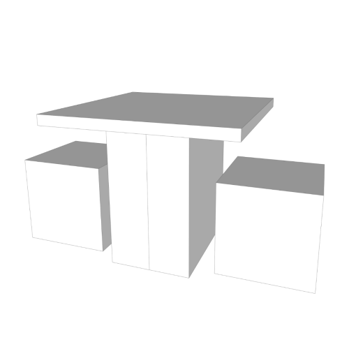 Tafel met 2 krukjes