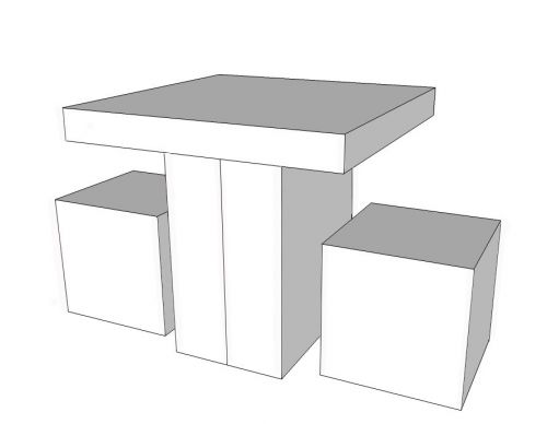 EETTAFEL MET 2 KRUKJES