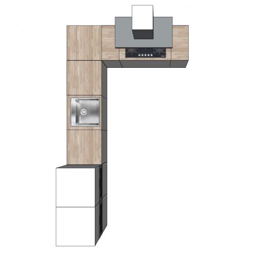 HOEK KEUKEN GREEPLOOS MEY LADES 360 X 210 CM