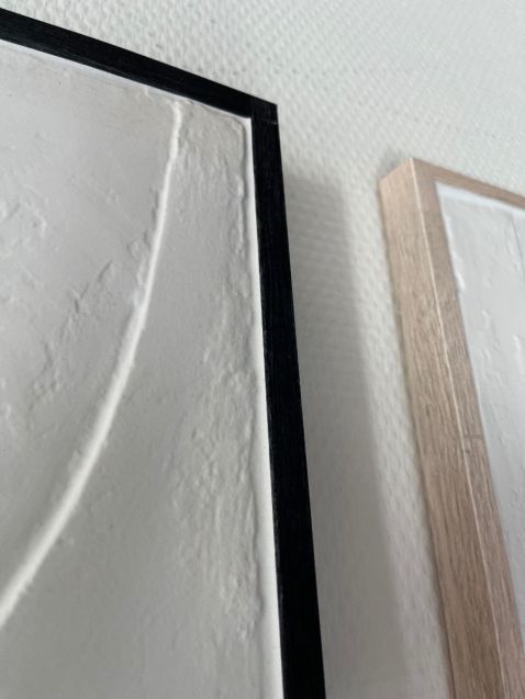 Zwarte en houten lijst van geprint Wall Art Reliëf Schilderij - Wand Kunst Muurpaneel 3D - Reliëf Wanddecoratie - Cubiqz