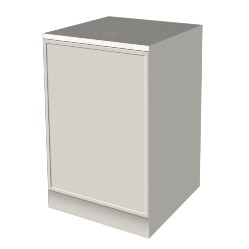 ONDERKAST 60 CM | Kartonnen Keuken PURE - greeploos & ivoorkleurig natuursteen werkblad