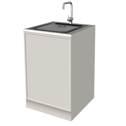 ONDERKAST 60 CM | Kartonnen Keuken PURE - met échte kraan & spoelbakprint