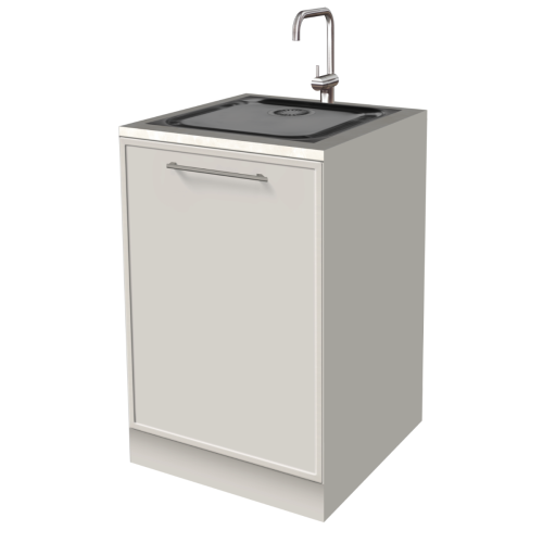 ONDERKAST 60 CM | Kartonnen Keuken PURE - met échte kraan & spoelbakprint
