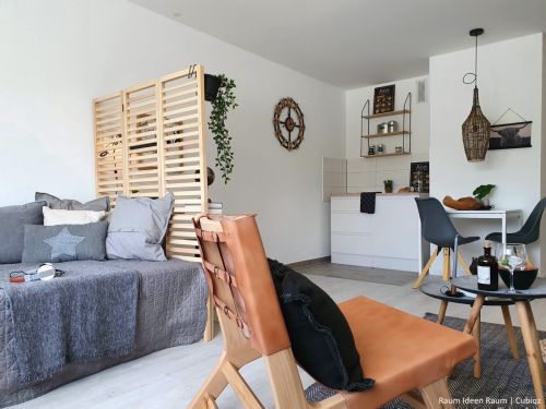 Kartonnen keuken onderkast 60 cm greeploos met lades voor vastgoedstyling