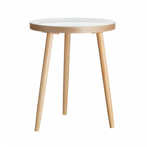 HOUTEN BIJZETTAFEL (MDF-niet karton) HOUT - WIT