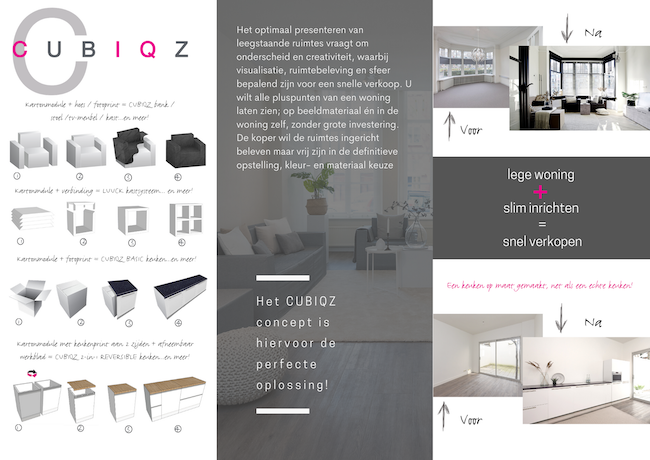 Homestaging, verkoopstyling, vastgoedstyling met kartonnen meubelen